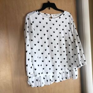 Black Dotted heart blouse